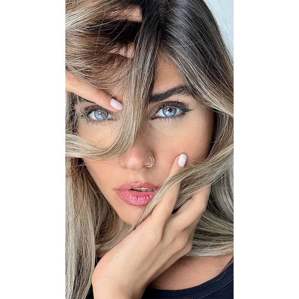 لنز میکس آبی کریستالی و عسلی تیتانیوم جمستون فصلی